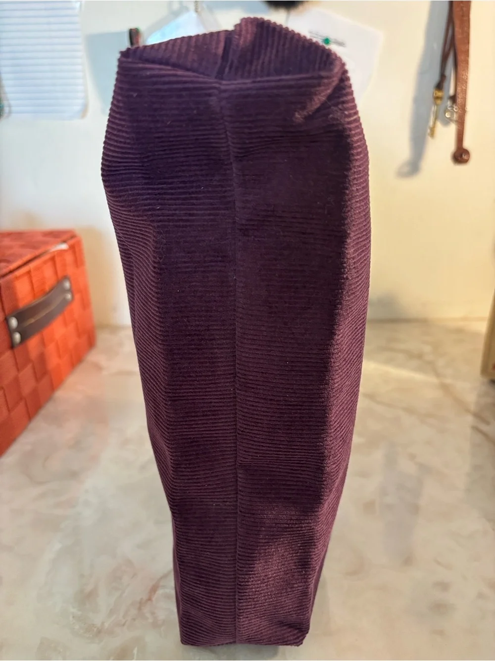Purple Floral Embroidered Corduroy Cosmetic Pouch made by the thirtyone compant - Picture 4 of 4